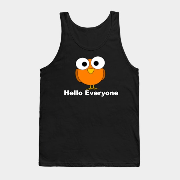 Funny looking orange cartoon bird with big eyes. Tank Top by AndkowXD